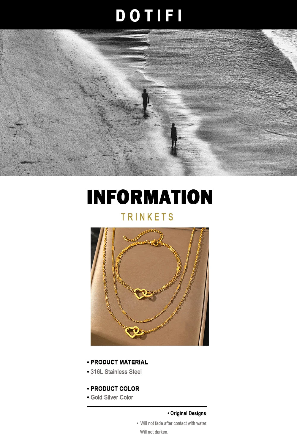 High-end Atmosphere Love Bracelet Love Necklace Double Chain