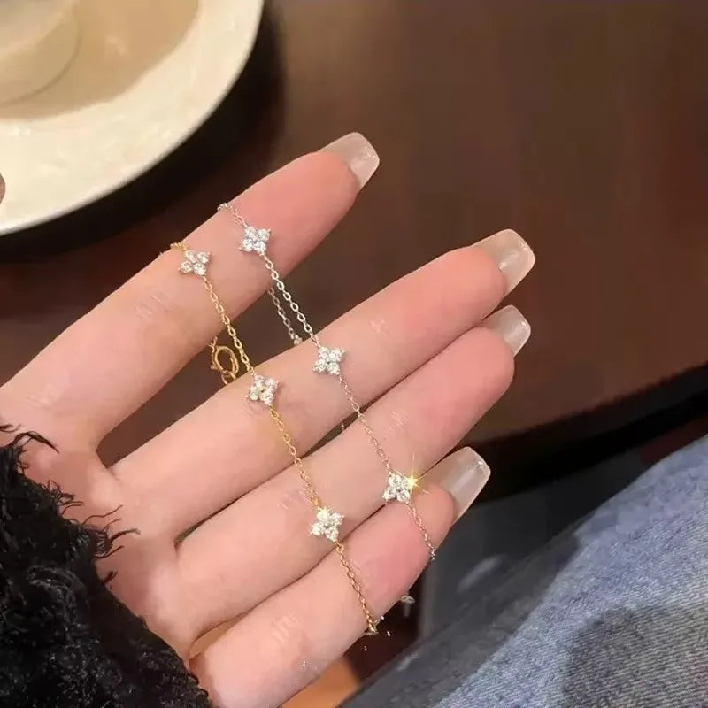 Crystal Four Leaf Flower Bracelet