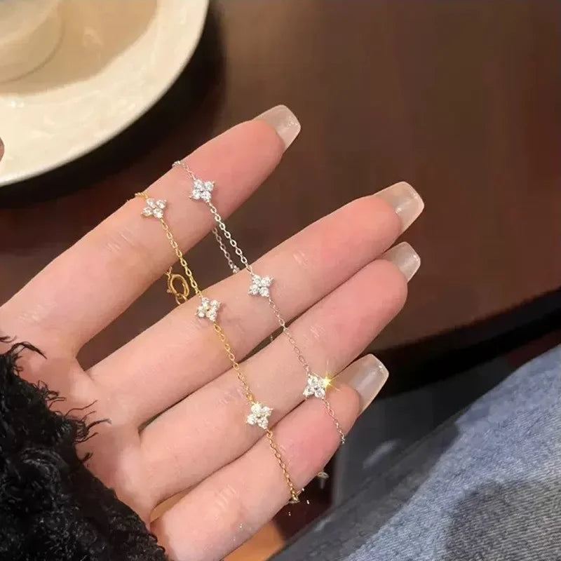 Crystal Four Leaf Flower Bracelet