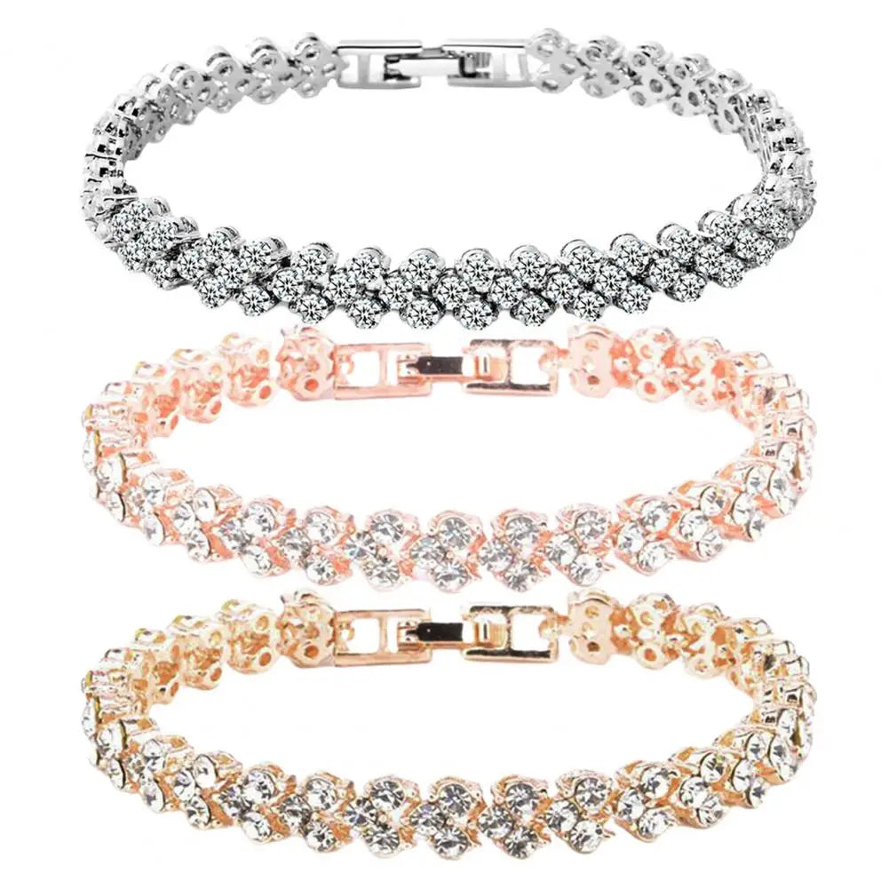 Shiny Inlaid Bangle Bracelet