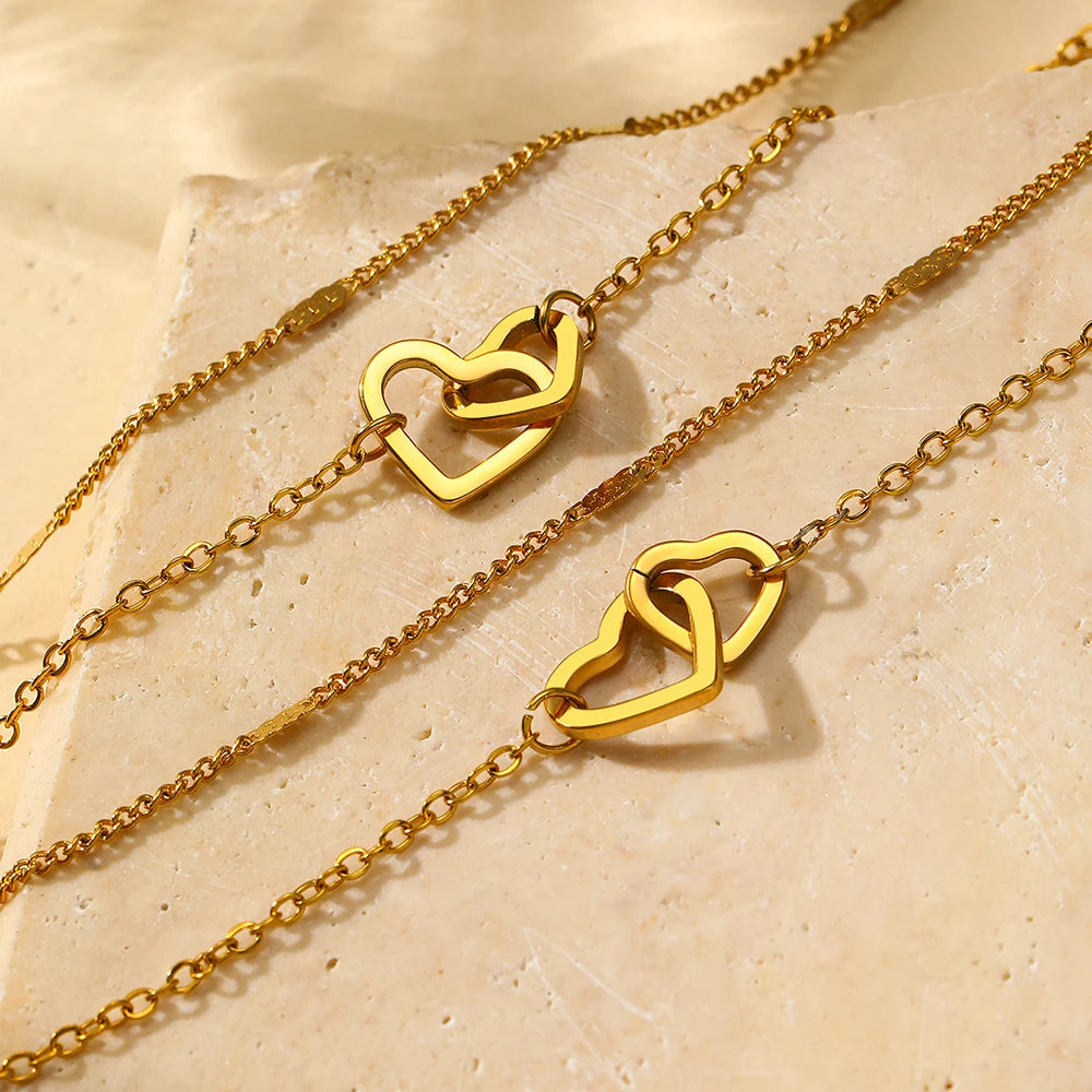 High-end Atmosphere Love Bracelet Love Necklace Double Chain