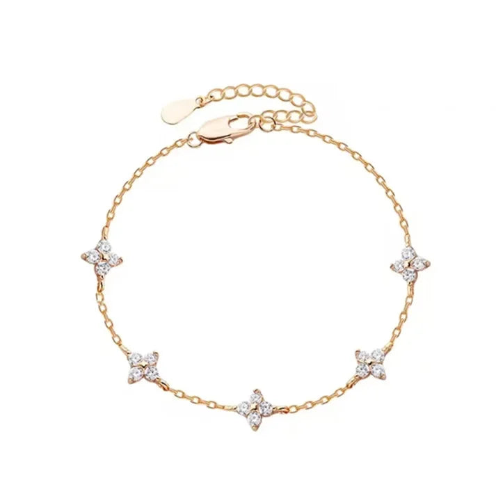 Crystal Four Leaf Flower Bracelet
