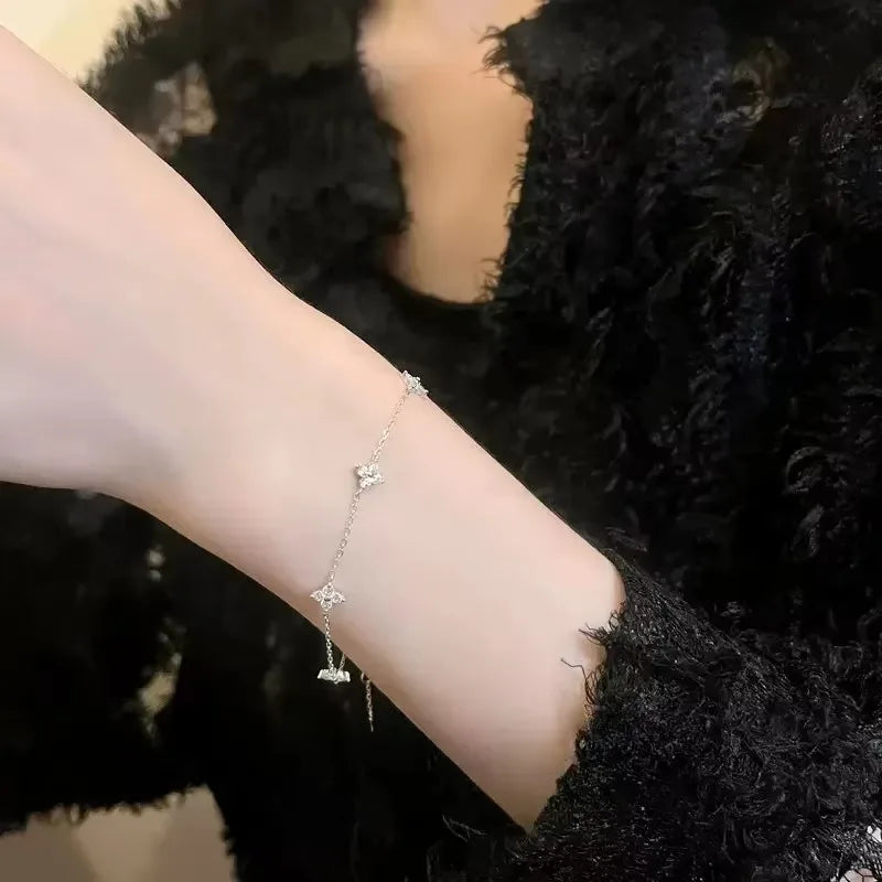 Crystal Four Leaf Flower Bracelet