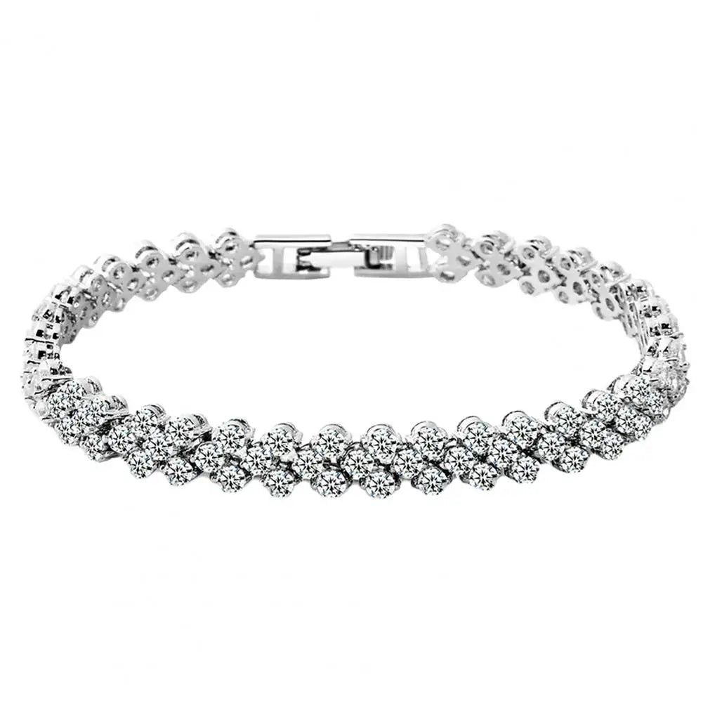 Shiny Inlaid Bangle Bracelet