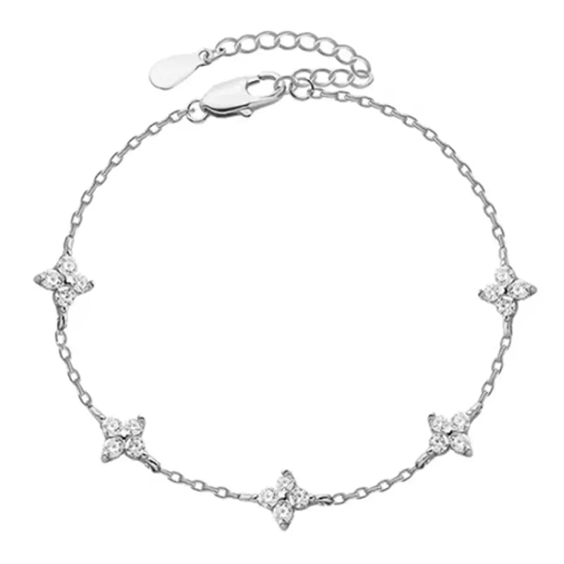 Crystal Four Leaf Flower Bracelet